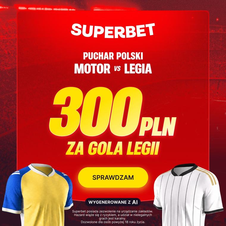 Gra Puchar Polski. Odbierz 300 zł bonusu za gola Legii